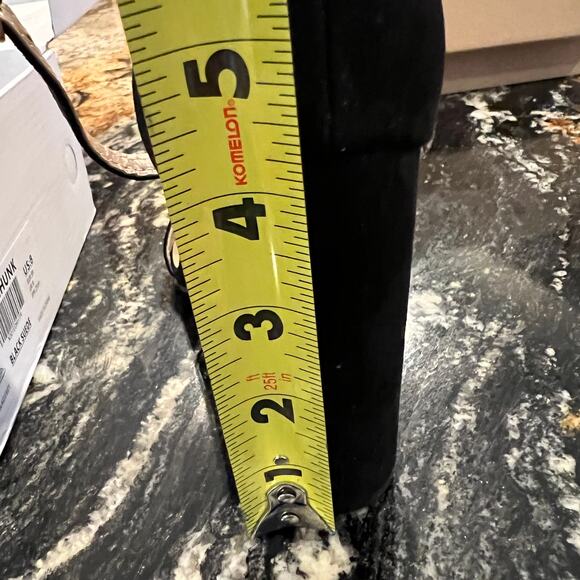 NWT Dream Pairs Black Suede Hi-Chunk High Heel Pump Sandals - SIZE 8 - Picture 10 of 13